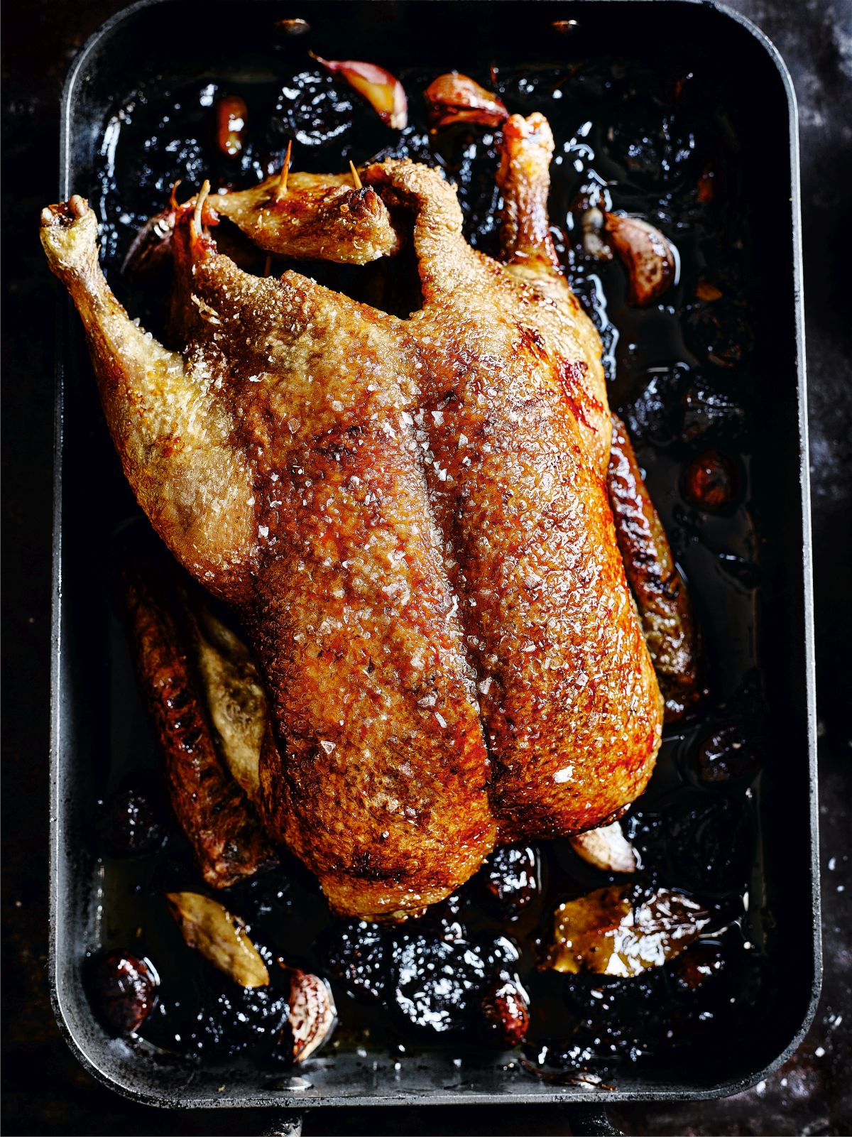 roast duck with apples and prunes