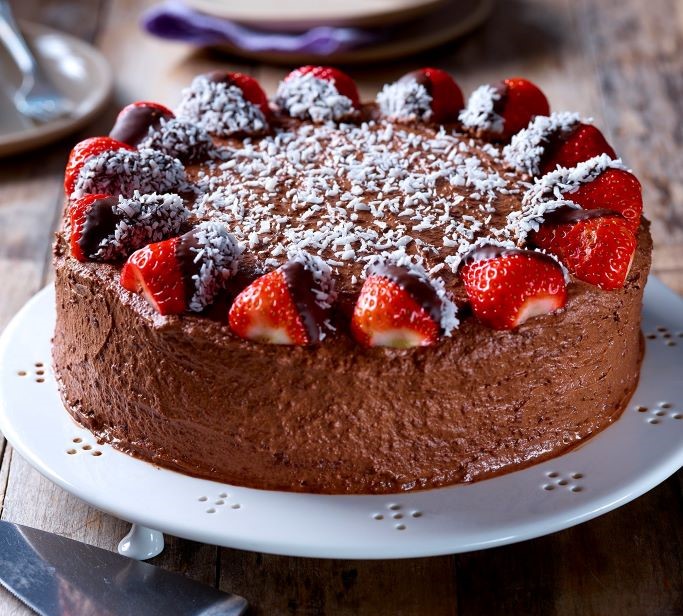 British Strawberry Coconut Cake