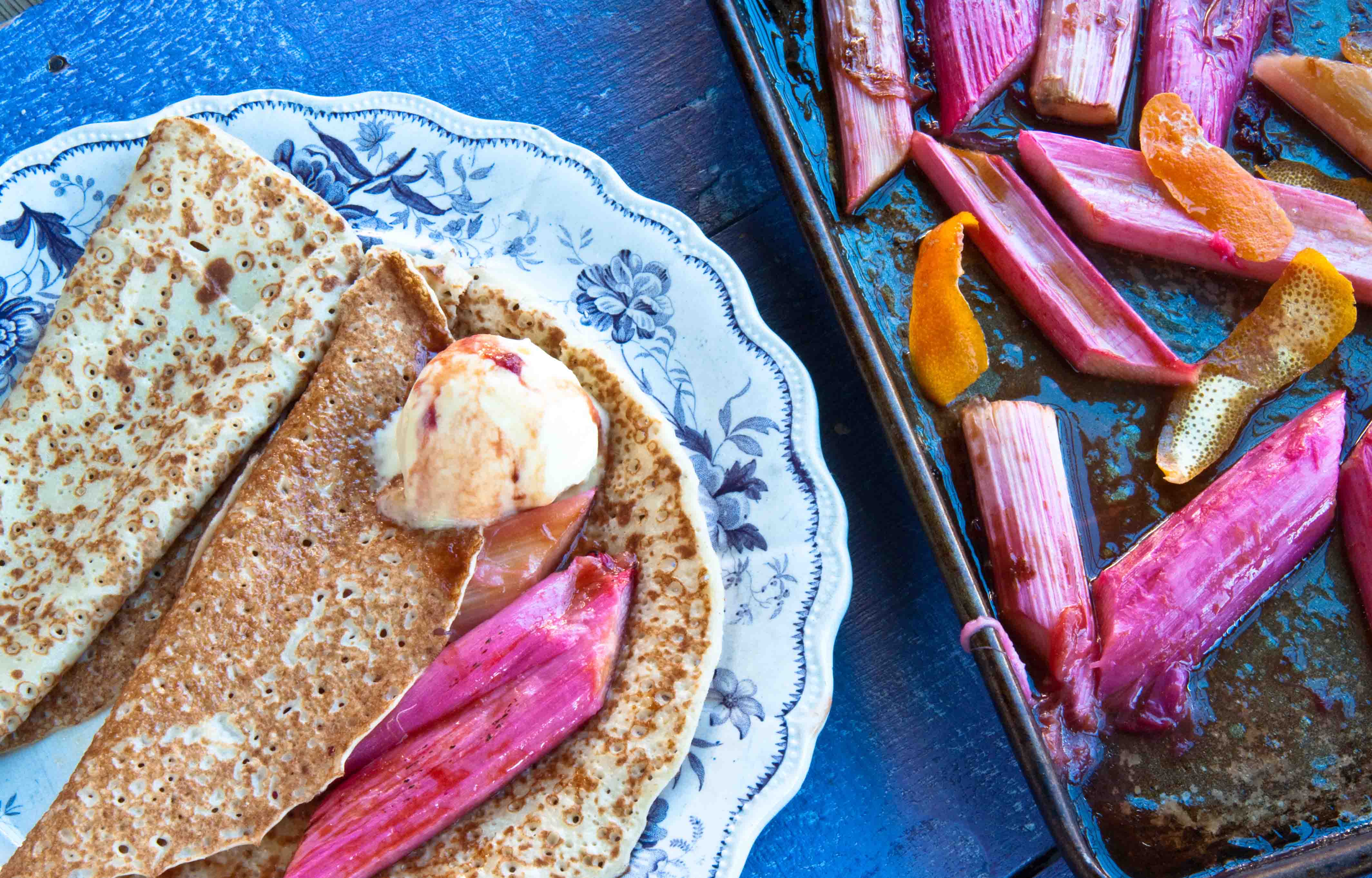 Rhubarb & Orange Pancakes