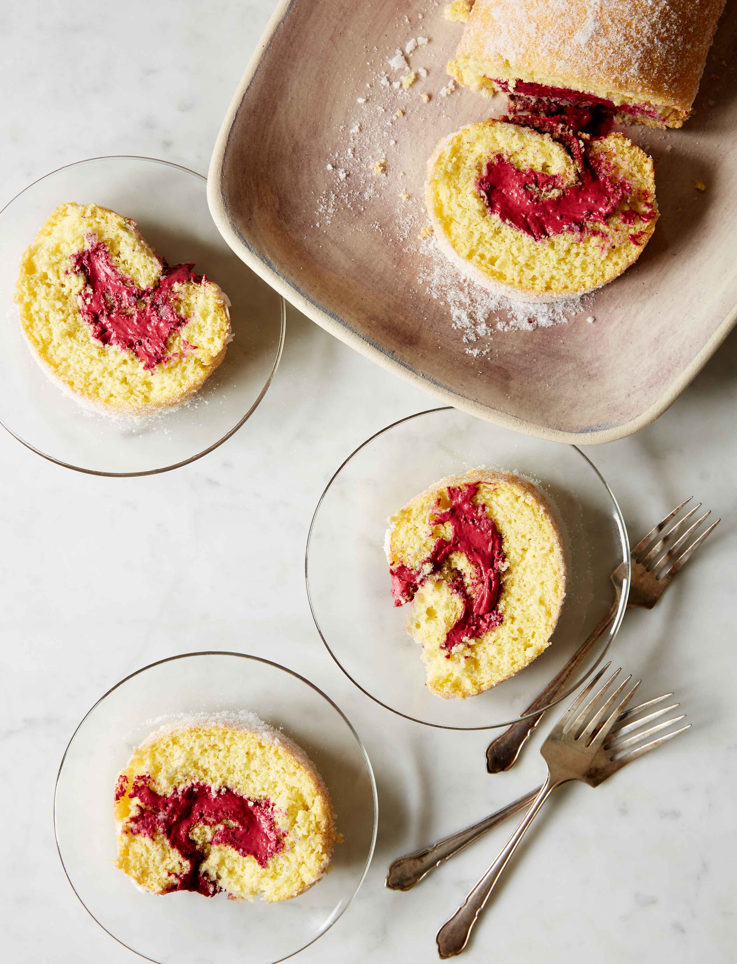 Blackcurrant & Elderflower Swiss Roll