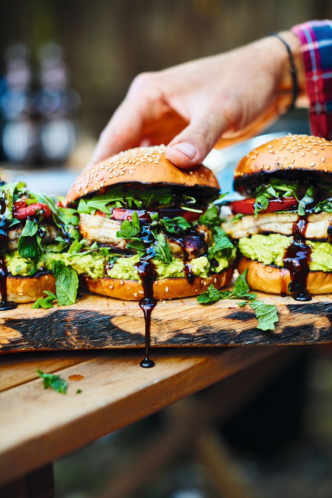 Grilled Halloumi Burger with Smashed Avocado