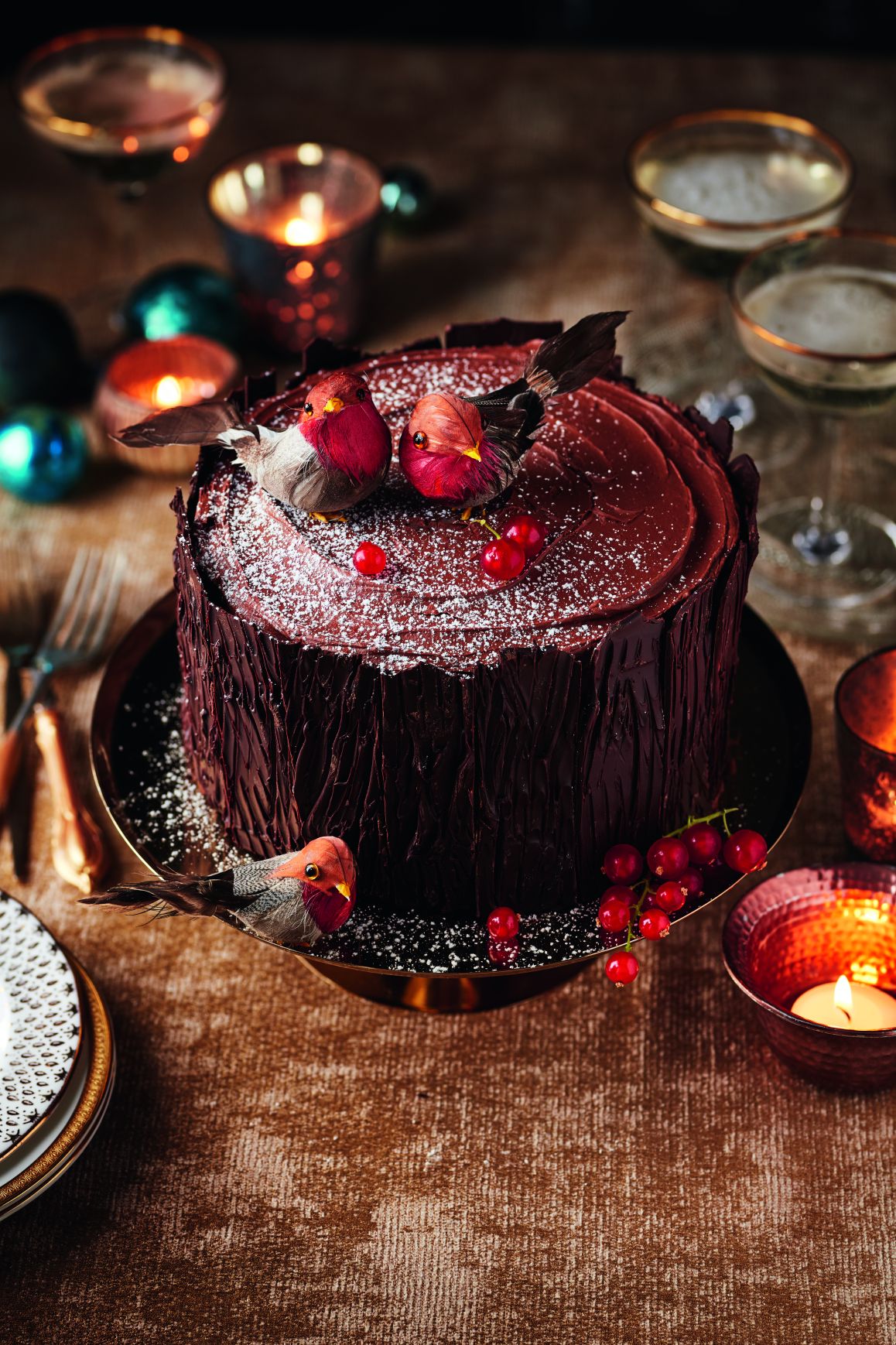 Christmas Chocolate Log Cake