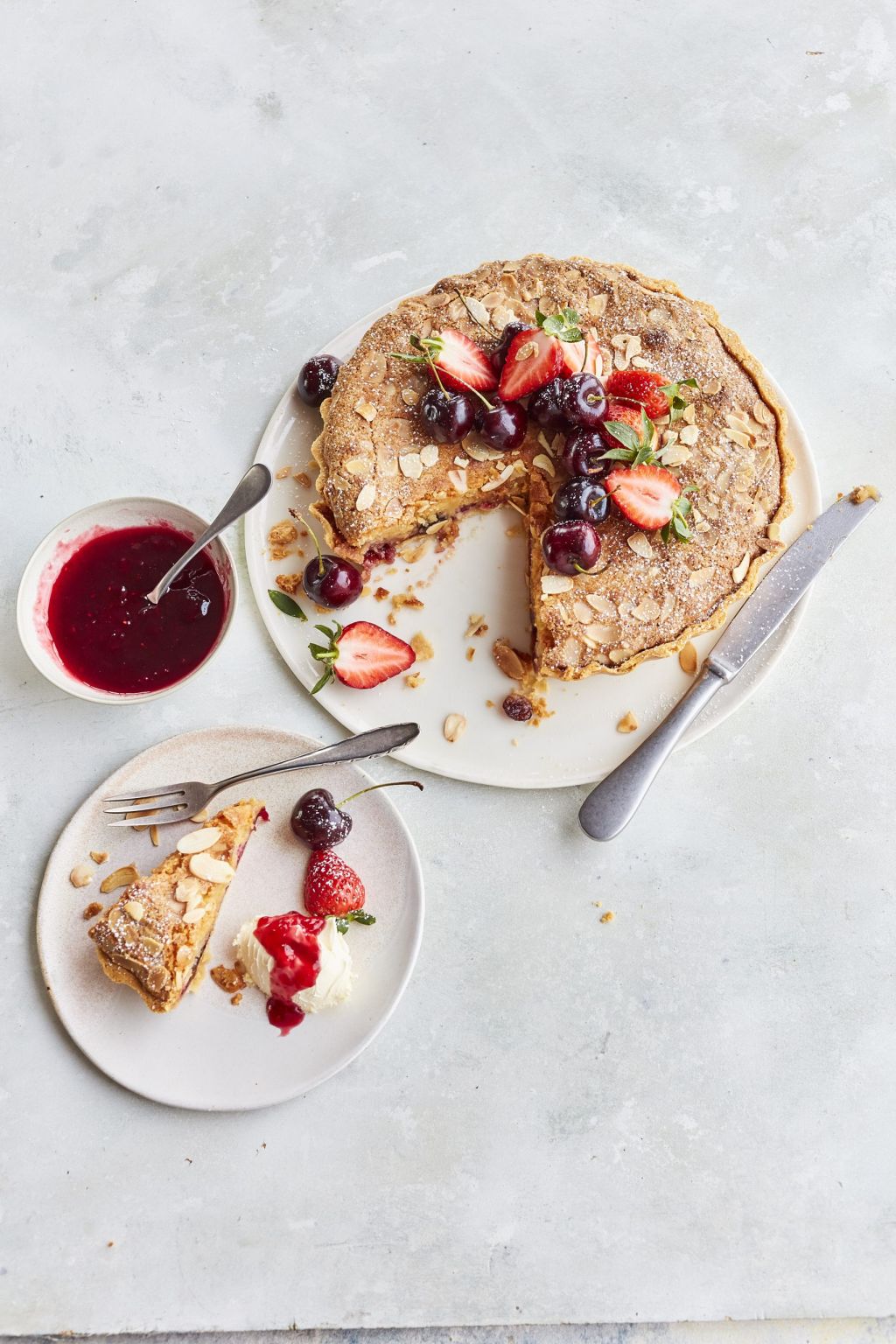 Cherry & Raspberry Bakewell Tart