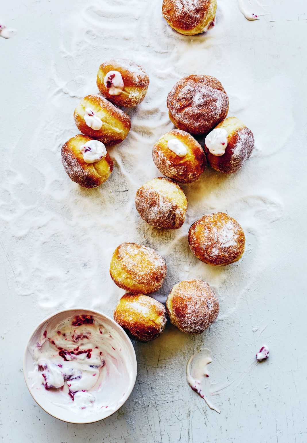 Mini Raspberry Ripple Doughnuts