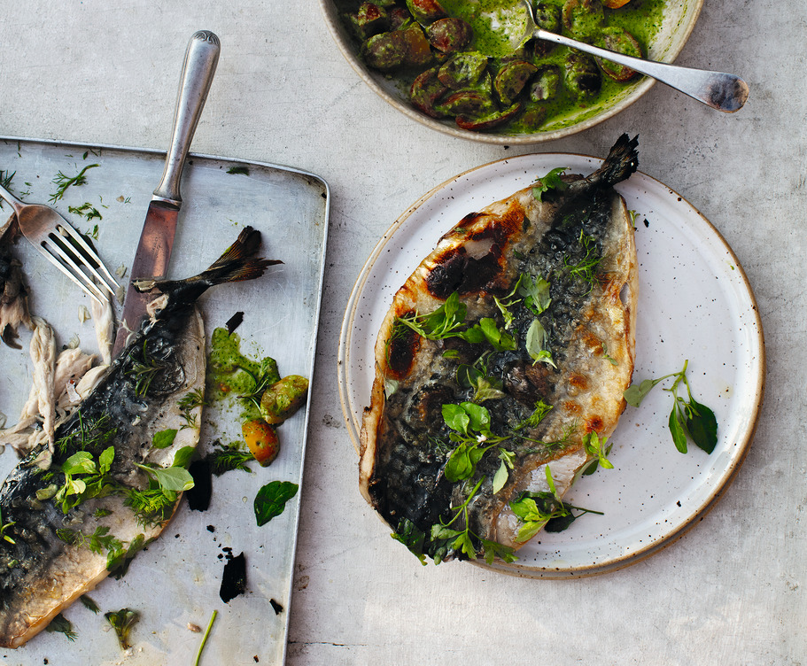 Grilled Mackerel with Parsley Salsa