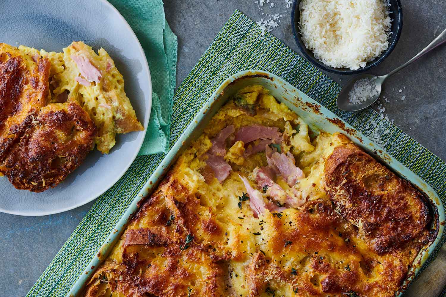 Leftover Ham & Cheese Pudding