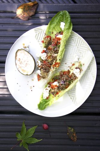 Quinoa & Popcorn Bhel in Crisp Lettuce