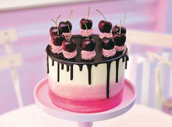 Peggy Porschen’s Ombre Cherry & Chocolate Drip Cake