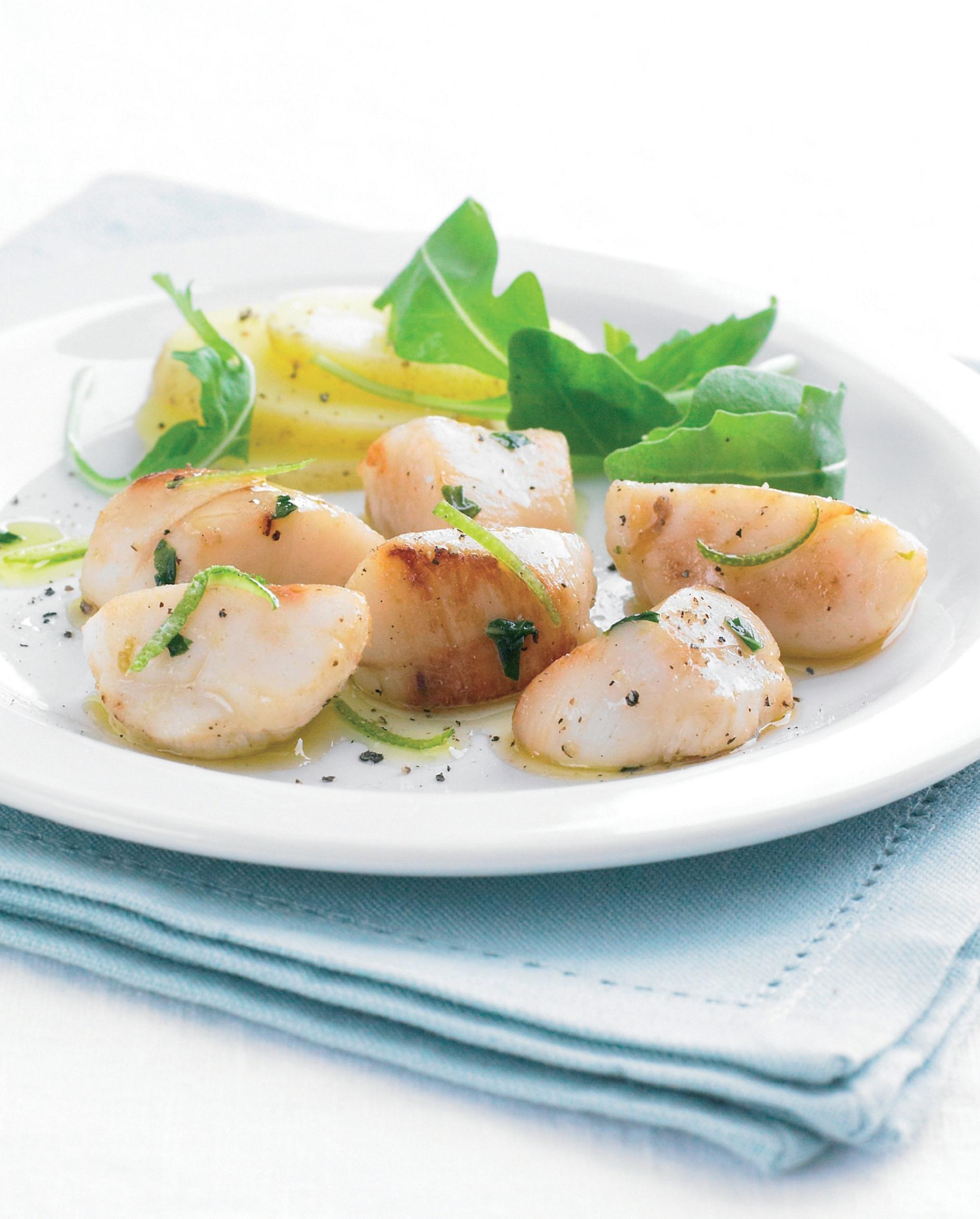 Fresh King Scallops with Basil & Lime Butter