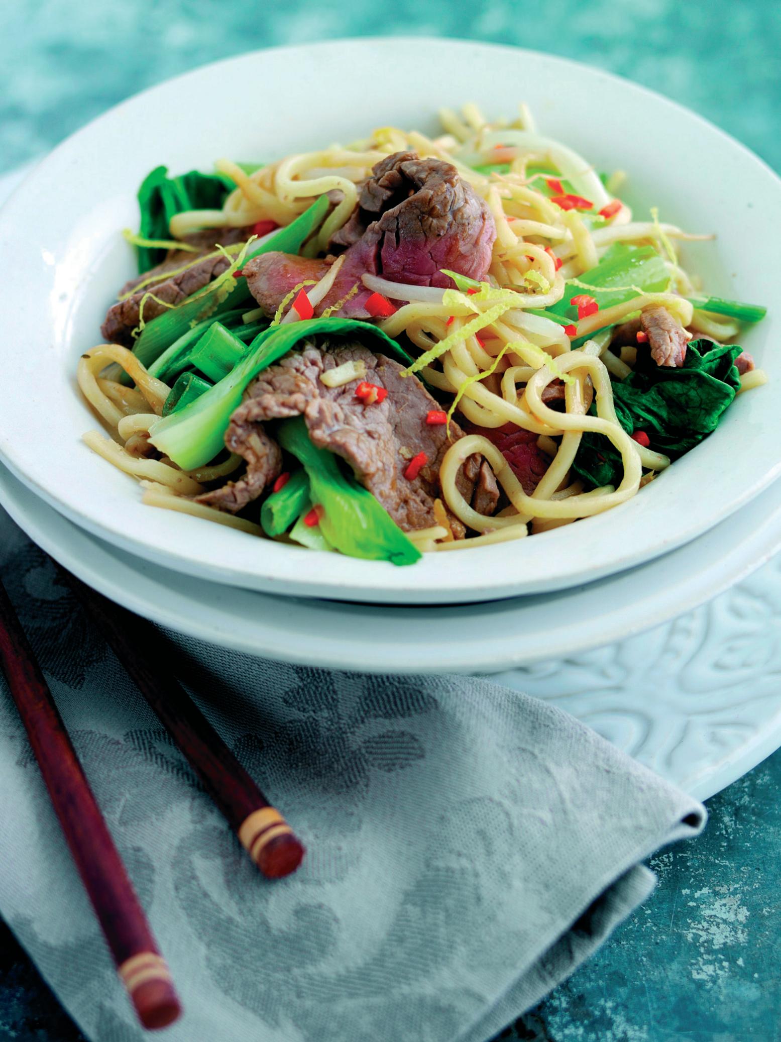 Sizzling Beef with Pak Choi Noodles