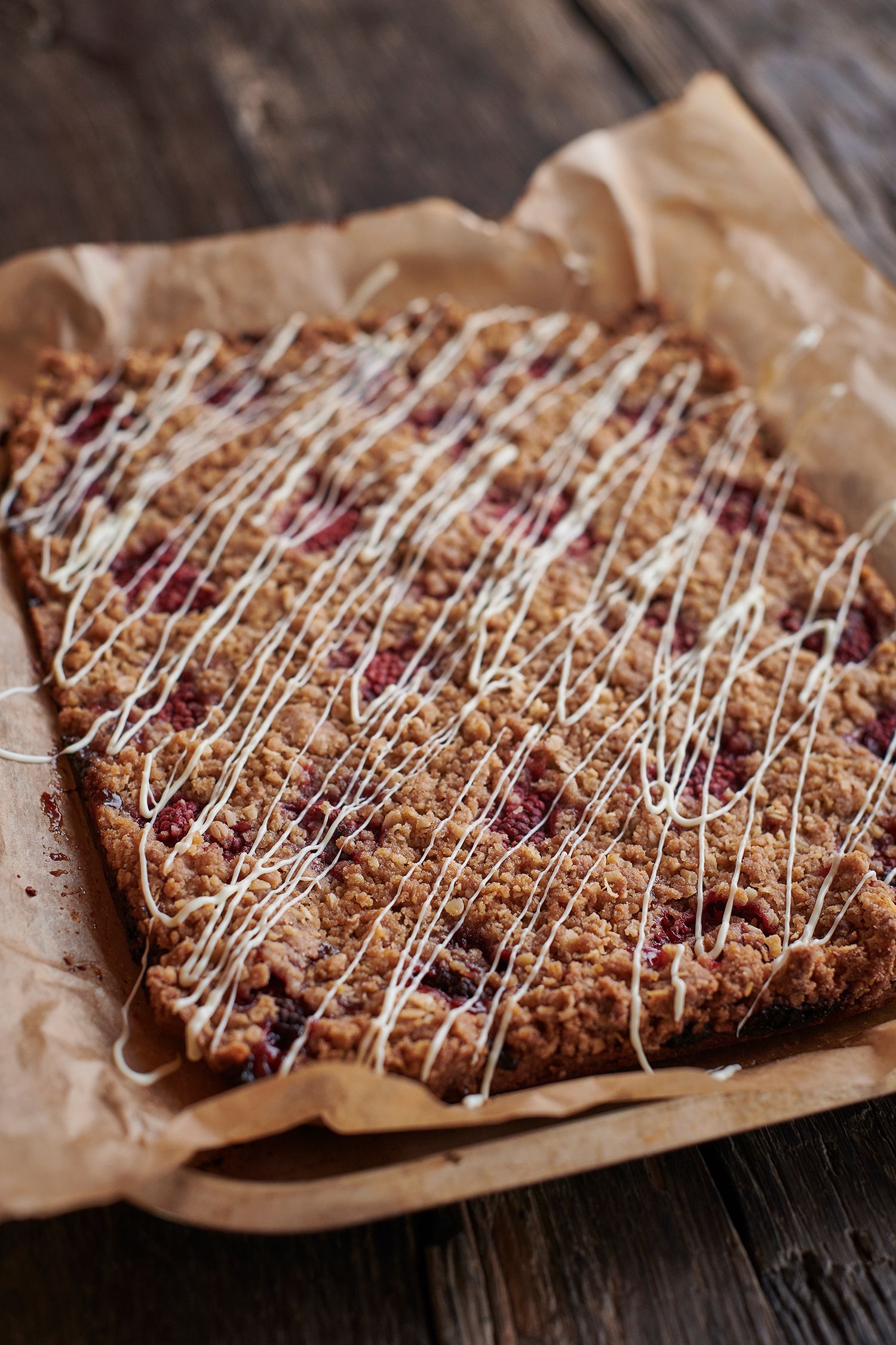 Raspberry & White Chocolate Slice