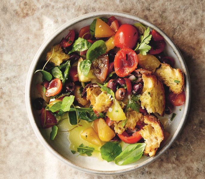 Summer Tomato Salad with Toasted Sourdough Croutons