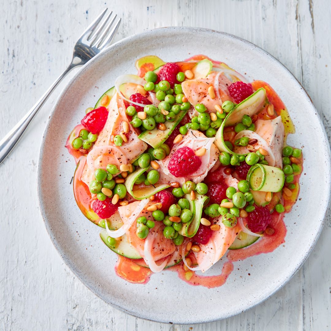 Succulent Sea Trout with Raspberries and Courgette