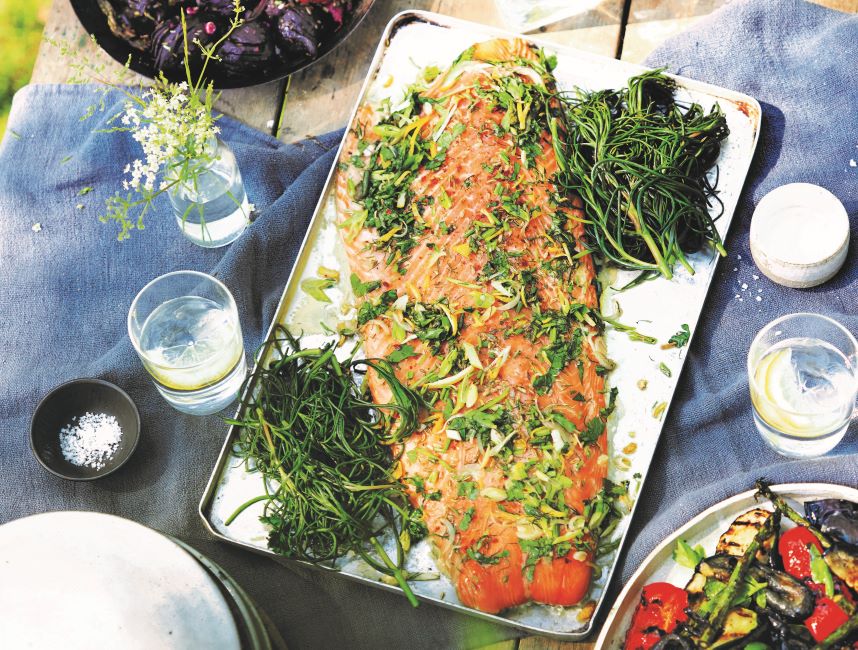 James Whetlor’s Barbecued & Herbed Side of Salmon