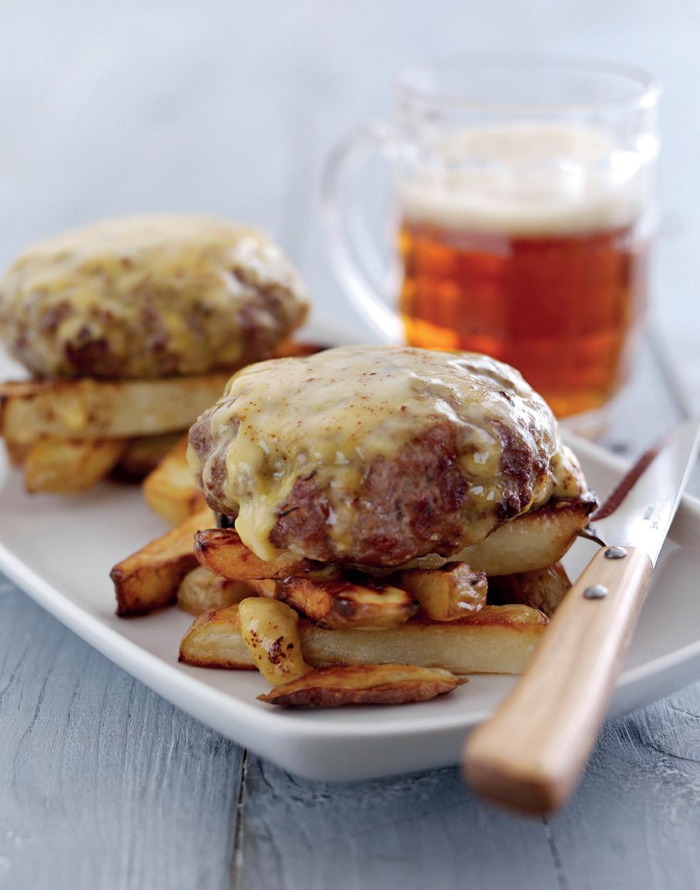 Lamb Burgers with Welsh Rarebit