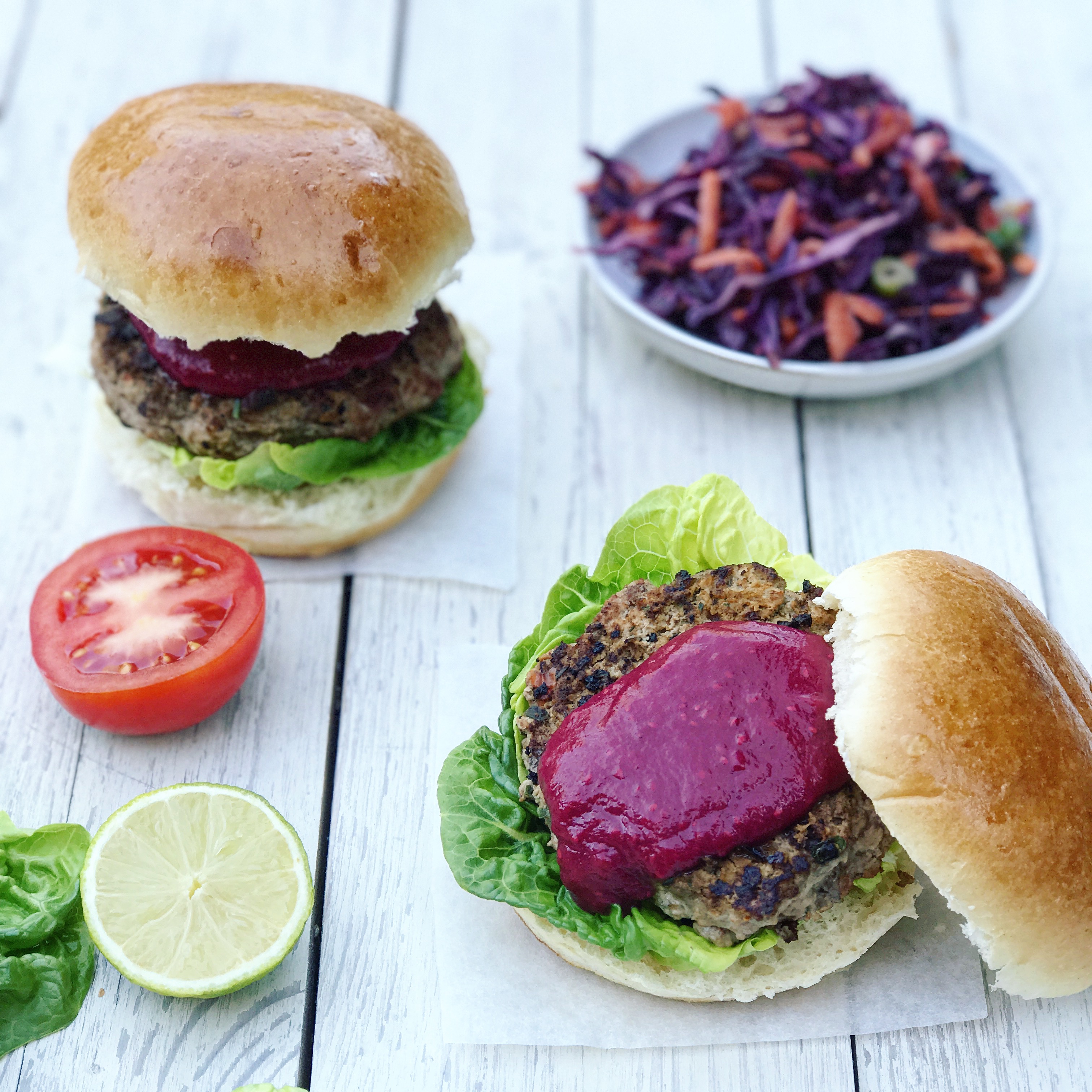 Duck Burger with Plum and Chia Ketchup