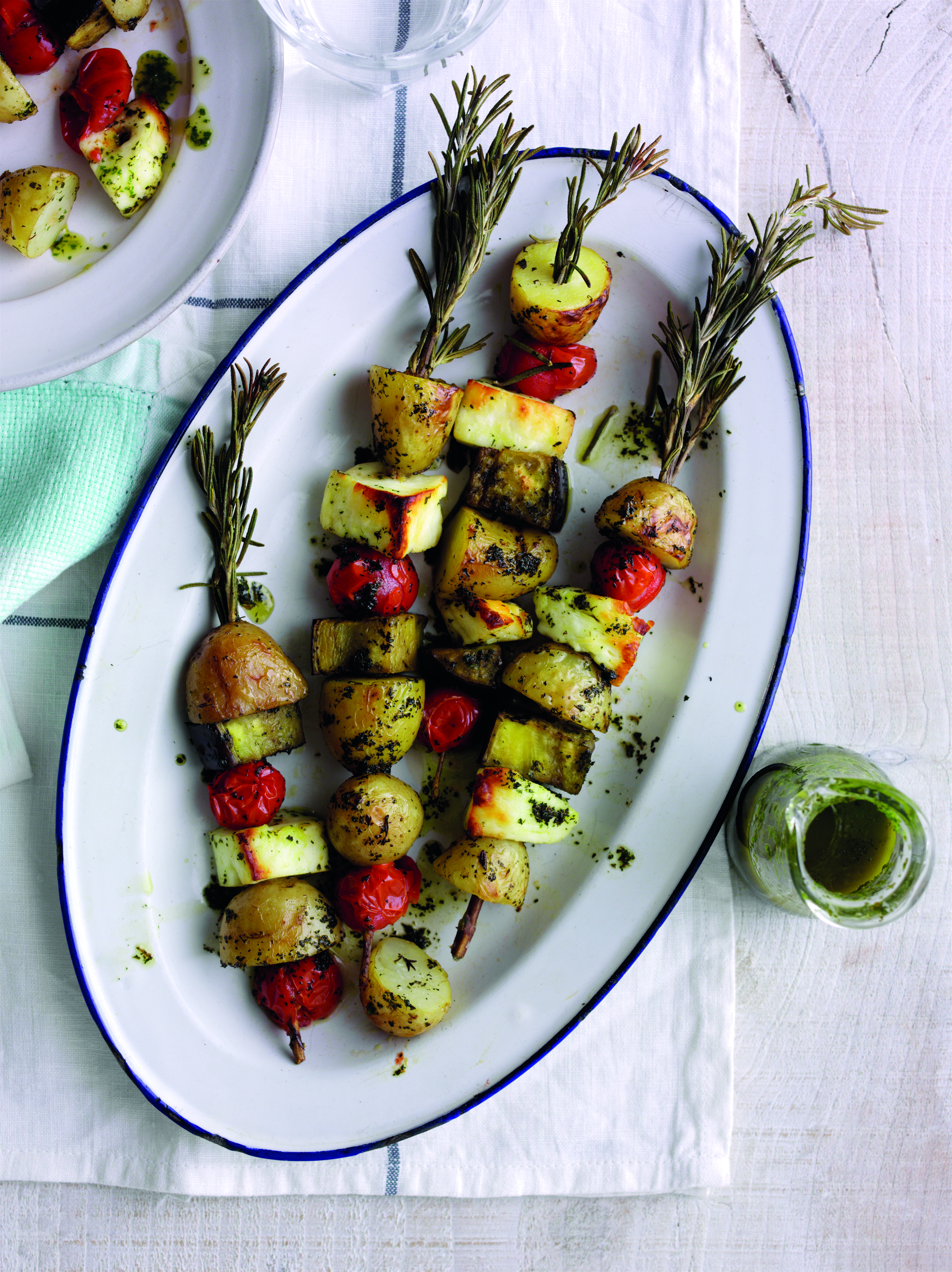 Jersey Royal and Halloumi Rosemary Skewers