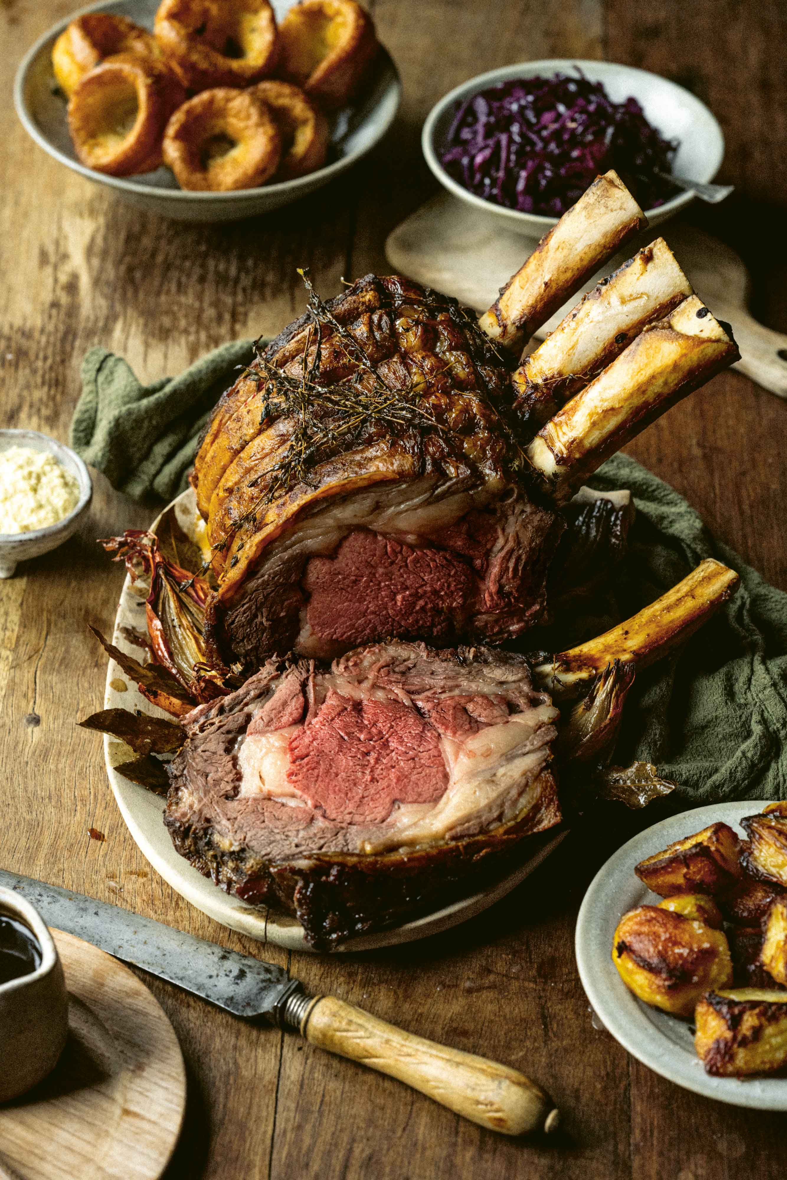 Rib of Beef with Braised Red Cabbage