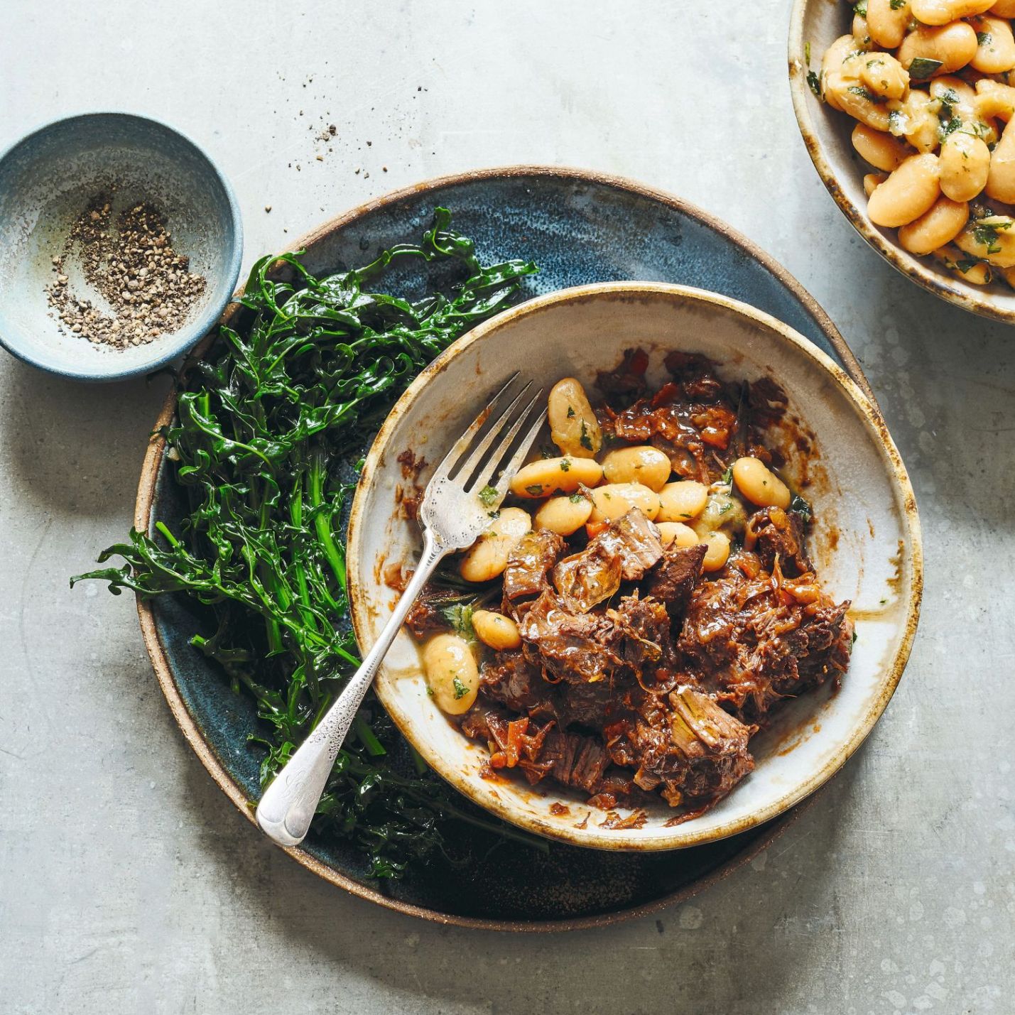 Beef Shin Ragu with Braised Winter Greens