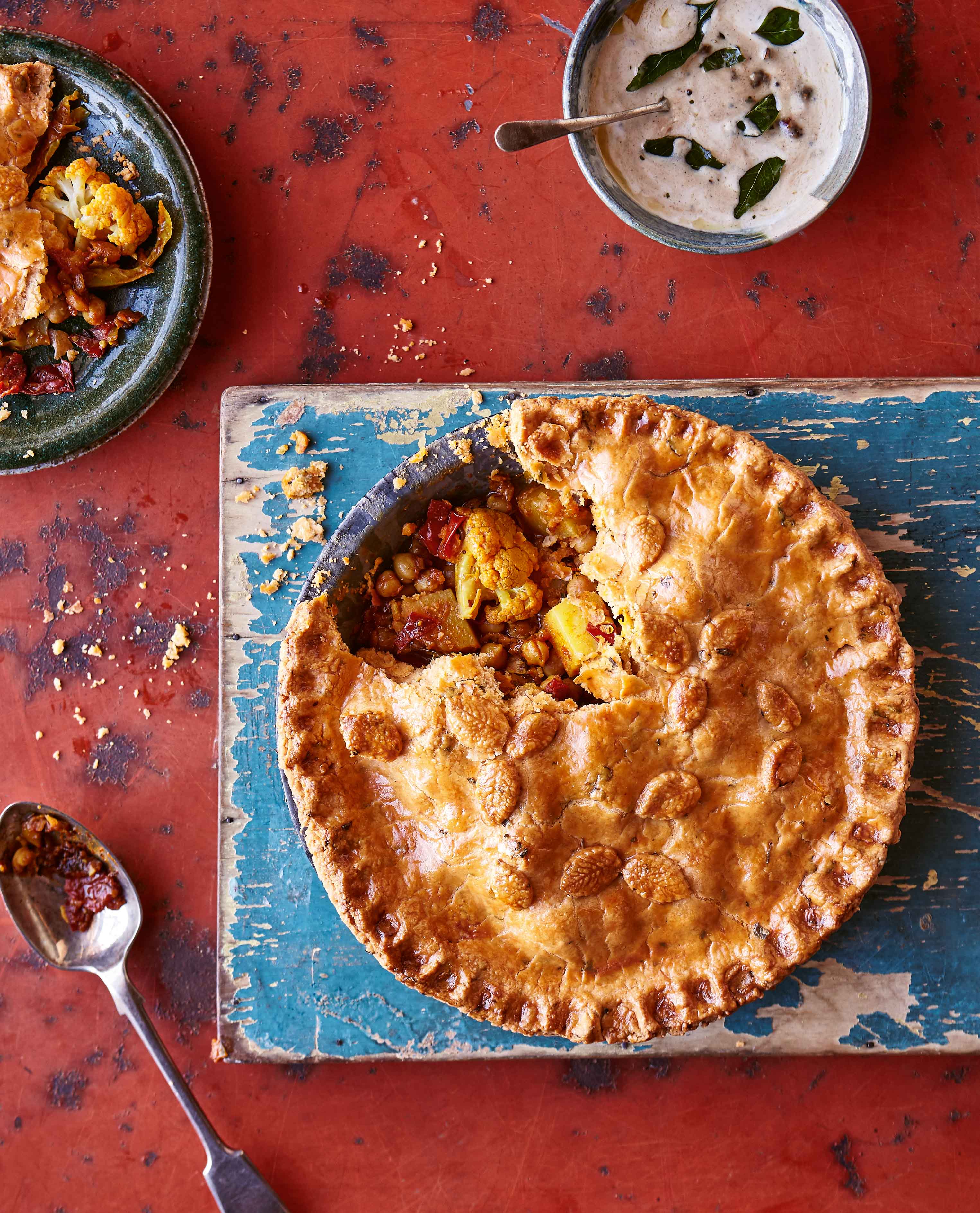 Curried Chickpea Cauliflower Pie with Fenugreek Pastry