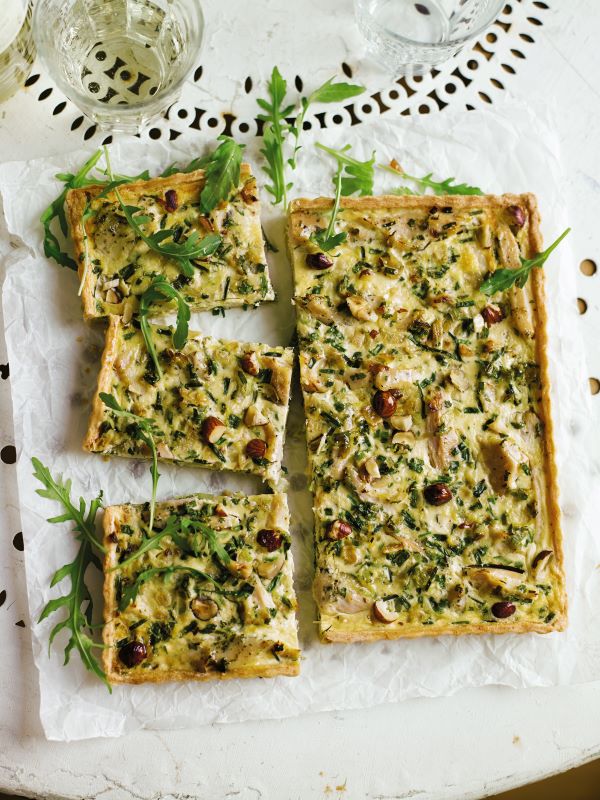 Smoked Chicken and Parsley Pesto Quiche